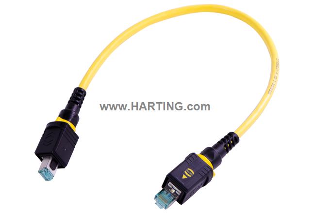 Cat6A kaabel, PushPull (V4), HARTING, AWG 26, PVC, 1.0m