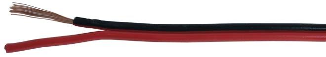 [RKUB2X0.75 RED/BLACK] Kõlarikaabel 2x0.75mm², punane/must 100m/rull