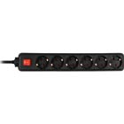 [08/006/10003B] Maandusega pikendusjuhe 6 pesa / 3.0m, max 3500W, must, lülitiga