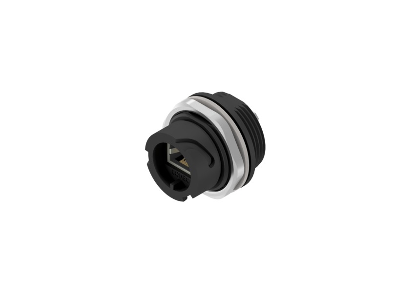 [17-10009] RJ45 paneelile paigaldatav pistikupesa, IP67, bajonettlukk