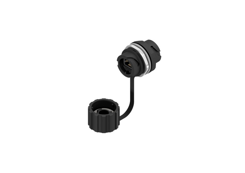[17-110024] Cat5e RJ45 pistikupesa, varjestatud, kaitsekorgiga, IP67