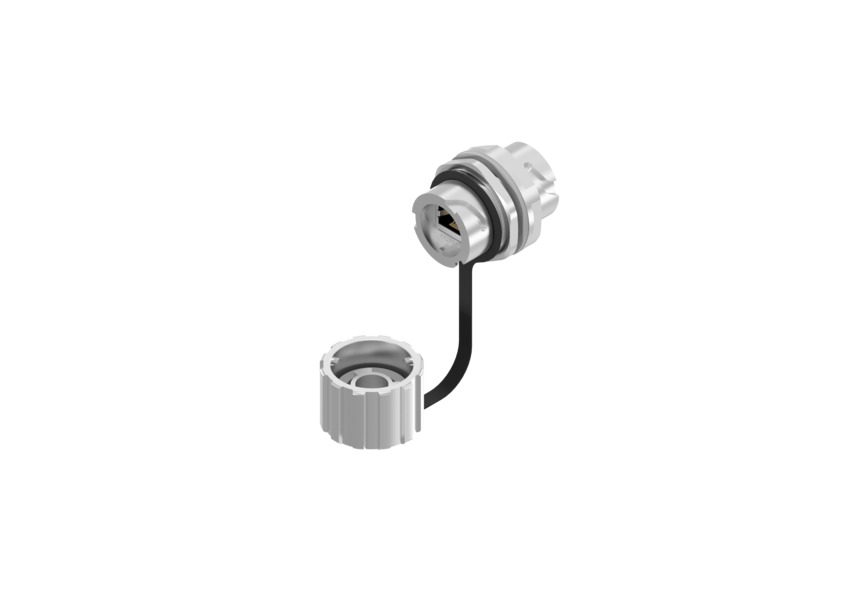 [17-111274] RJ45 cable socket, IP67, Bayonet, protection cap