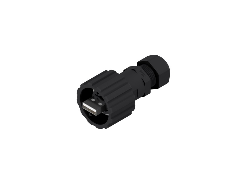 [17-200121] USB A 2.0 kaablipistik, IP67, bajonettlukk