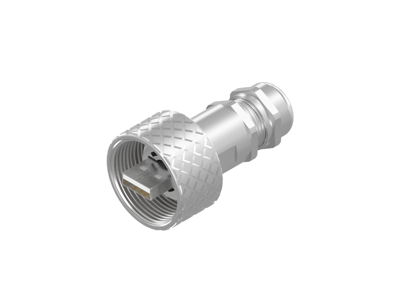 [17-200331] USB 2.0 plug A, KIT, M28-thread, IP67