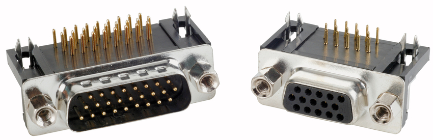 D-Sub 15p HD, emane, UNC 4-40