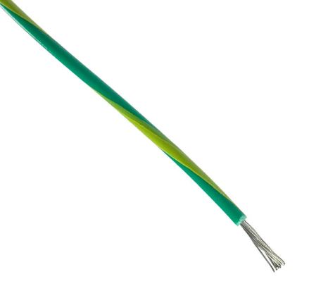 [3075 GY001] Montaažijuhe 0,82mm², roheline-kollane AWG18 PVC -20…105°C UL1015 305m