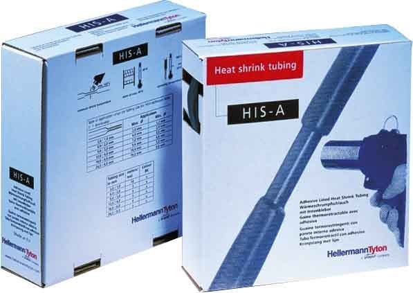 [HISA-6/2-PEX-BK] Termorüüž liimiga 3:1, 6mm, must, 5m,  -55-125°C