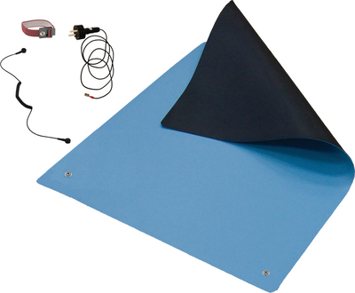 [32-200-4609] BLUE TABLE MAT 61x90CM + 2x10mm STUD + CORD