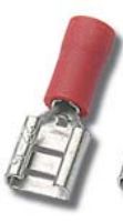 Faston pesa 2,8x0,5mm 0,25...1,5mm2 juhtmele, punane, 100tk