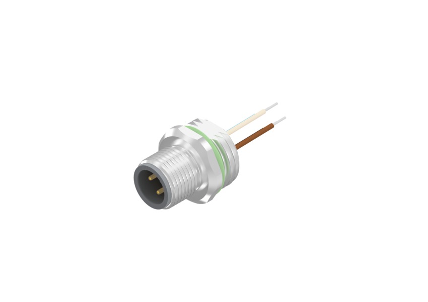 [43-01009] M12 konnektor, isane, 4pin, esipaneelile