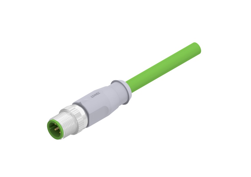 M12x1, 4-pos, ülevormitud konnektor, isane, 3m, IP67