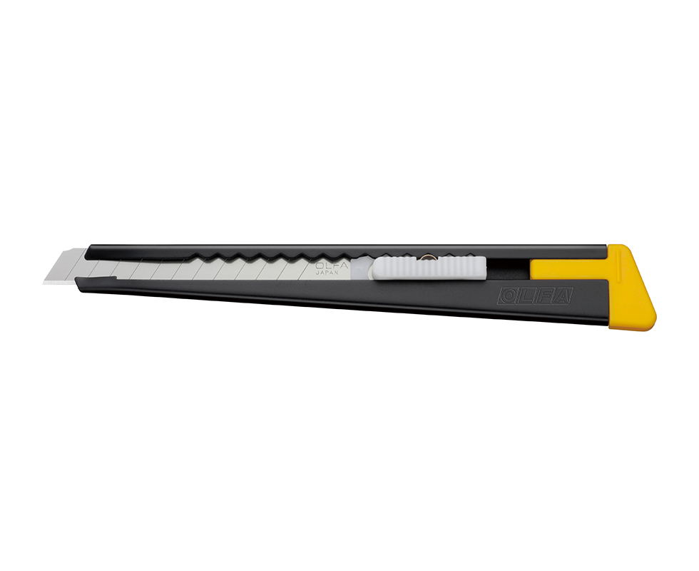[180-BLACK] OLFA 180-BLACK Standard cutter, metal handle +2 blades (9mm)