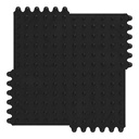 De-Flex ESD Nitrile FR matt, must, 19mm paksune, 45x45cm, 8tk/pakk