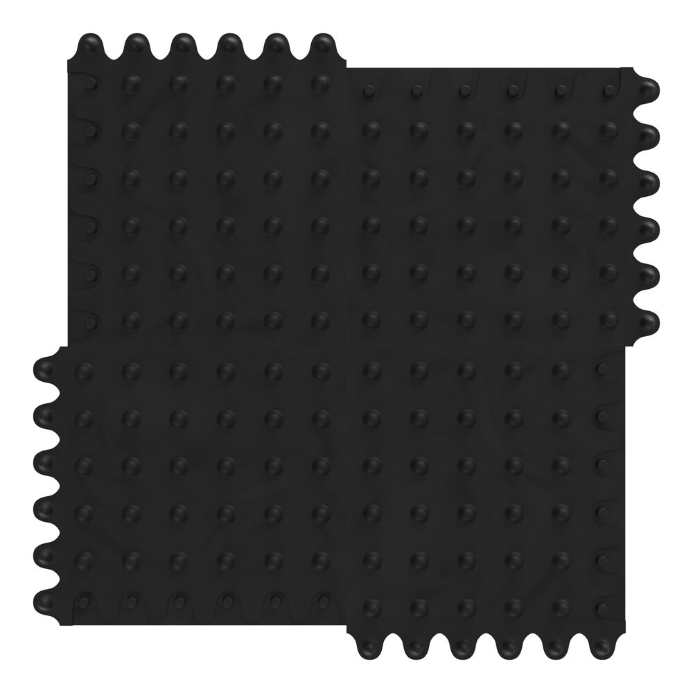 De-Flex ESD Nitrile FR matt, must, 19mm paksune, 45x45cm