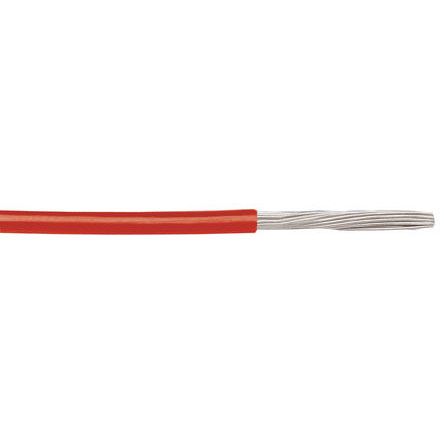 [5852 RD005] Montaažijuhe 0,09mm², punane AWG28 PTFE 600V hõbetatud vask -60°C…200°C UL1213 30,5m