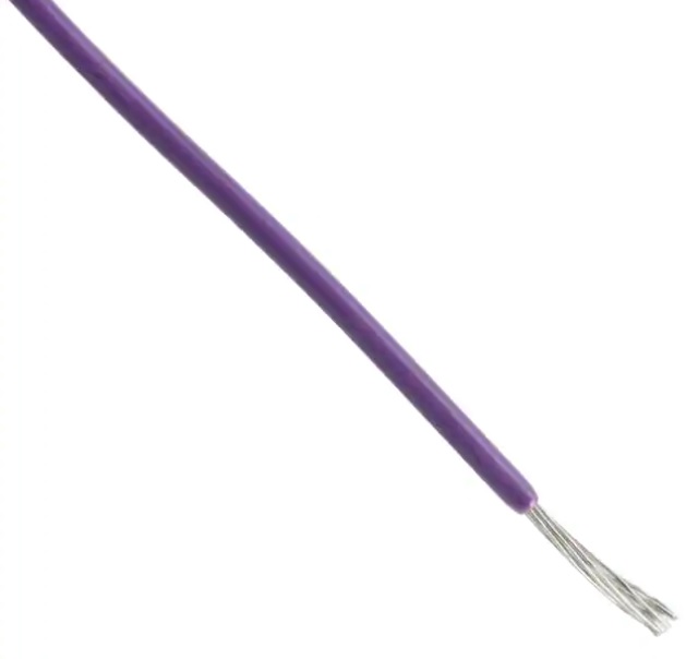 Montaažijuhe 0,15mm², violetne AWG26 PTFE 600V hõbetatud vask -60°C…200°C UL1213 305m