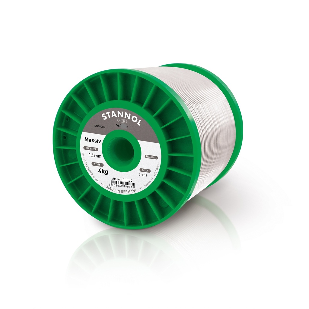 [599022] Leadfree solderwire MASSIVE TSC DIN 4KG Sn95,5Ag3,8Cu0,7 Ø3mm reel