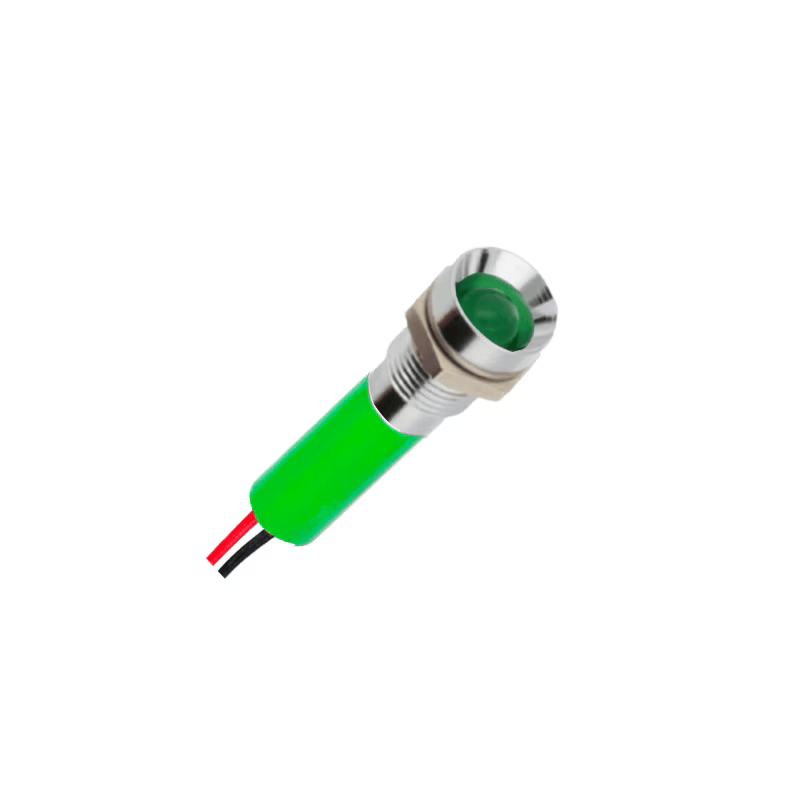 [Q6R3CXXG12E] Roheline paneelile paigaldatav indikaator, 12VDC, 6mm paigaldusava suurus, IP67