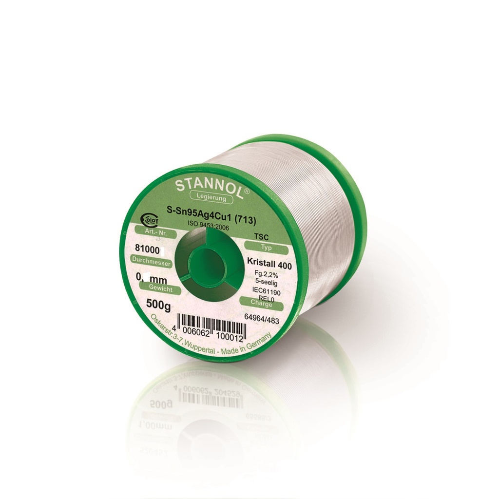 Pliivaba tina 0,5mm 100G Sn95,5Ag3,8Cu0,7 Kristall 400 TSC