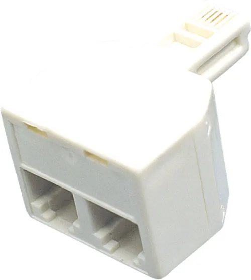 [TEL-0007] Adaptor, plug RJ11-2x socket RJ11