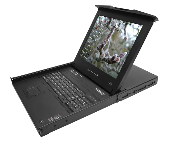 KVM switch: 16 porti, VGA, PS/2, USB, RS232, juhtimine läbi IP kuni 4 kasutajat, EU layout´iga klaviatuur + monitor 17´´, räkitav 1U