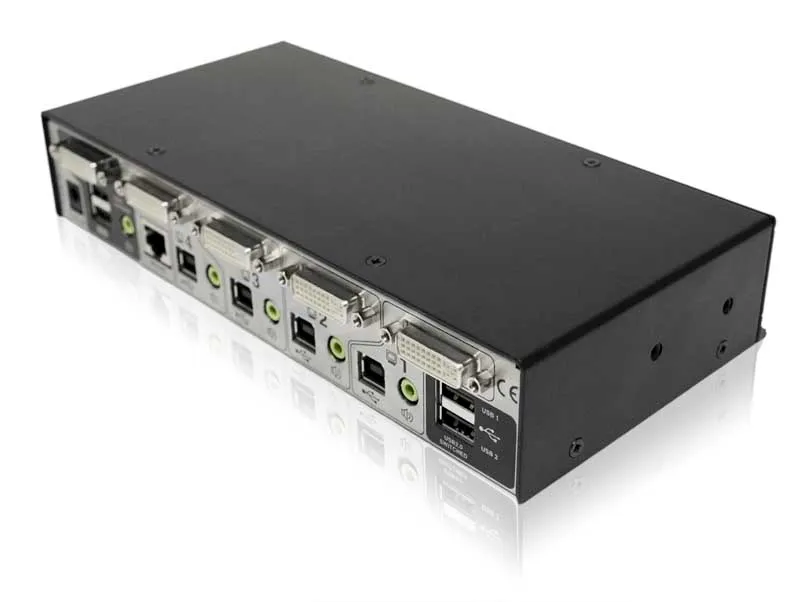 AdderView Pro: 4 port - USB 2.0, DVI and audio KVM switch EURO PSU