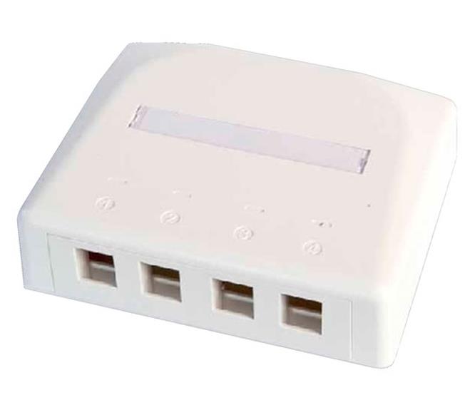 [1-1933671-3] Seinakarp 4-le RJ45 Cat5/6 SL ja XG pesadele,valge - tühi