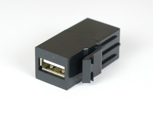 [1933659-2] USB pesa paneelile, must SL, USB-A - USB-A
