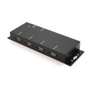 Tööstuslik USB 2.0 hub, 4 porti, kaablilukk
