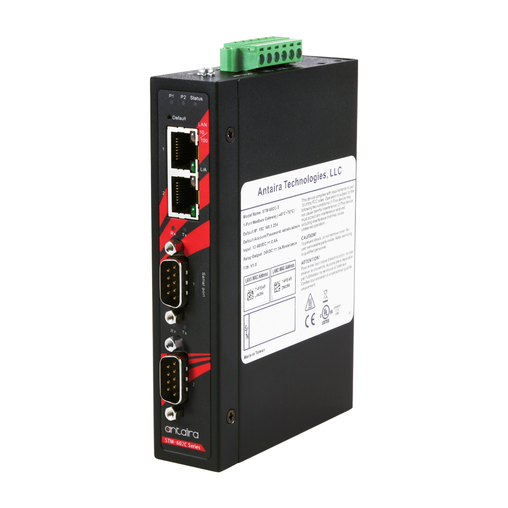 [STM-602C] Industrial Modbus TCP to 2 port Serial (232,422,485) RTU/ASCII Gateway