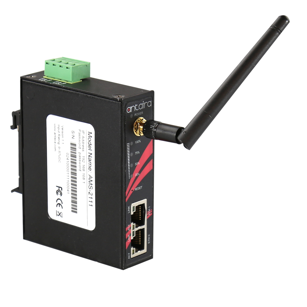 [AMS-2111-T] Industrial IEEE 802.11 b/g/n Single Radio Wireless Access Point/Client/Bridge/Repeater; EOT: -40°C to 75°C