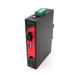[IMC-100A-WB-S2] 10/100TX To 100FX Industrial Media Converter, Single Fiber (WDM-B), Single-Mode 20KM, TX1550nm - RX1310nm