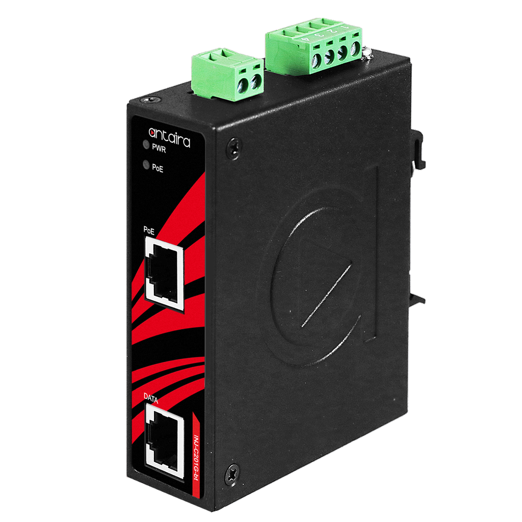 [INJ-C201G-bt-T] Tööstuslik PoE++ injector: 1 x 10/100/1000Base-T(X), IP30, -40 to 75 ºC, kuni 90W 48-55VDC