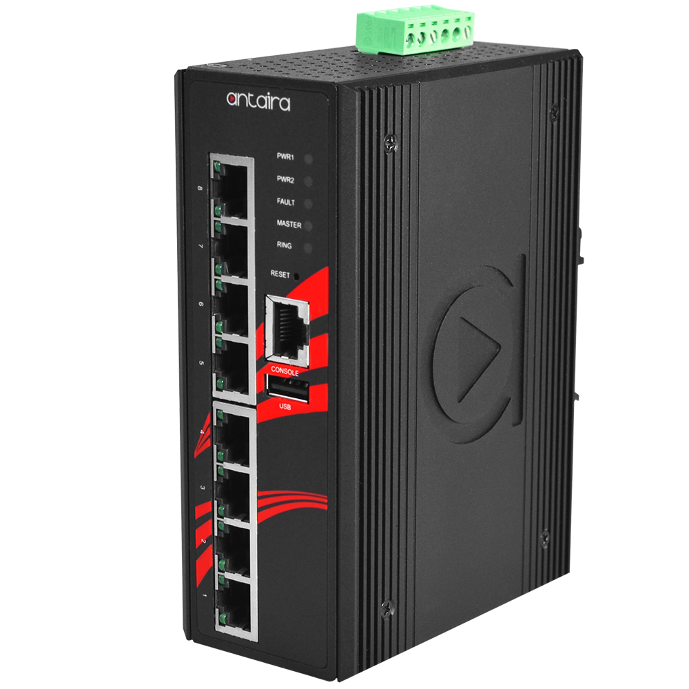 Switch: 8 x 10/100/1000BaseT(X) PoE+, -40 kuni 70°C, manageeritav, DIN, 12-36VDC