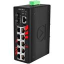 10-Port Industrial PoE+ Gigabit Managed Ethernet Switch, w/8*10/100Tx (30W/Port) + 2*Gigabit Combo Ports (2*10/100/1000Tx RJ45 and 2*100/1000 SFP Slots); 12~36VDC, ATEX