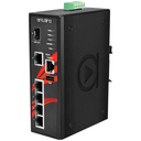 6Ports Industrial Managed Ethernet Switch, w/5*10/100/1000Tx + 1*100/1000 SFP Slot