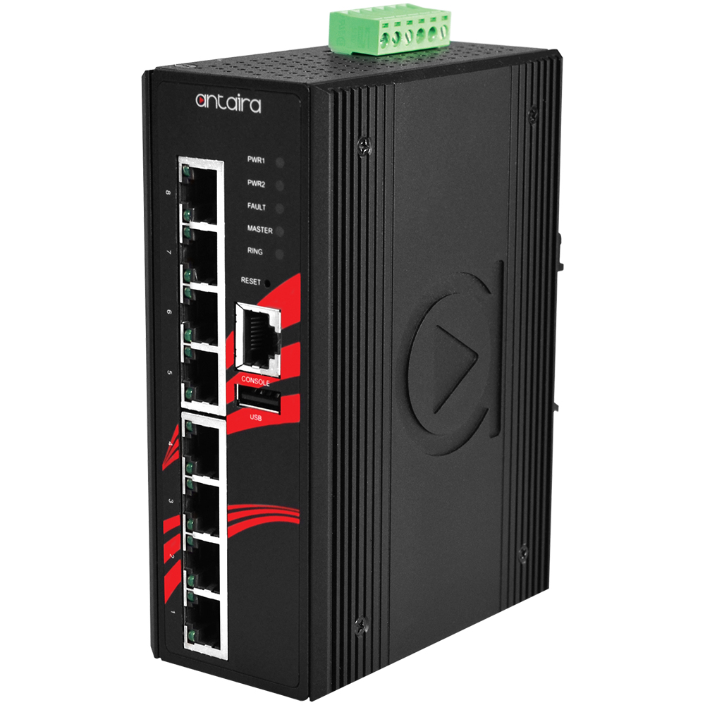 Switch: 8 x 10/100BaseT(X), -10 kuni 70°C, manageeritav, DIN