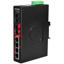 Switch: 4 x 10/100BaseT(X) PoE+, 2 x 100BaseFX multi-mode SC, slim, -40 kuni 80°C, mittemanageeritav, DIN, 48-55VDC