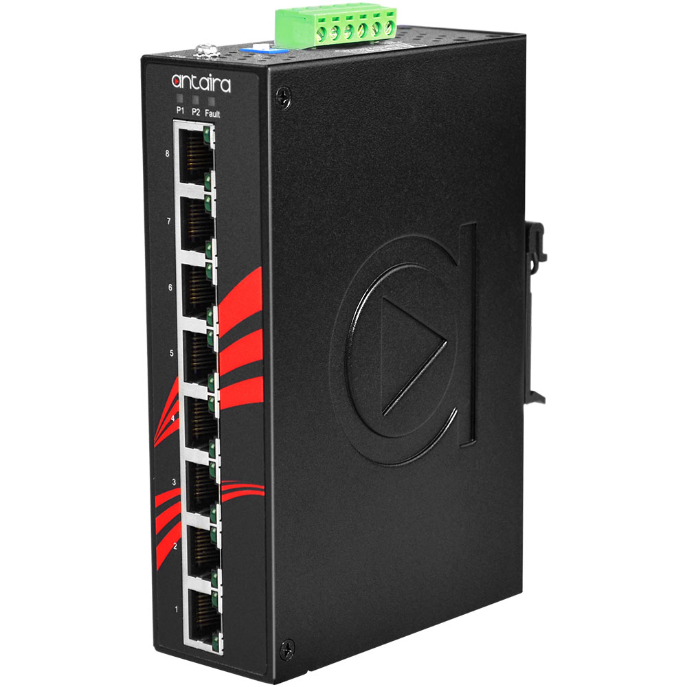 [LNP-800AGH-24] Switch: 8 x 10/100/1000BaseT(X) PoE+, -10 kuni 70°C, mittemanageeritav, DIN, 12-36VDC