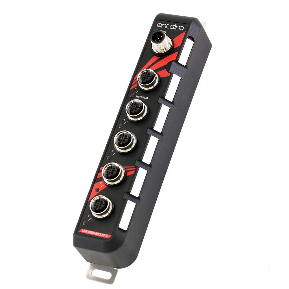 [LNX-0500-M12-67-T] Switch: 5 x 10/100 M12, -40 kuni 80°C, mittemanageeritav, DIN