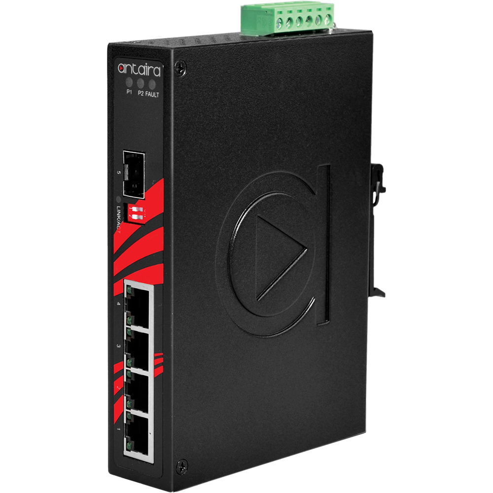 Switch: 4 x 10/100/1000BaseT(X), 1 x SFP, -10 kuni 70°C, mittemanageeritav, DIN
