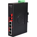 Switch: 4 x 10/100BaseT(X), 1 x 100BaseFX multi-mode SC, slim, -40 kuni 80°C, mittemanageeritav, DIN
