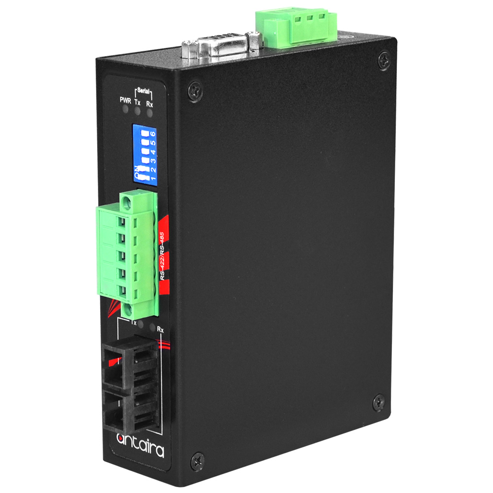 [STF-401C-CS30-T] Industrial Compact RS-232/422/485 To Fiber Converter, Single-Mode 30KM, SC Connector, -40°C ~ 70°C