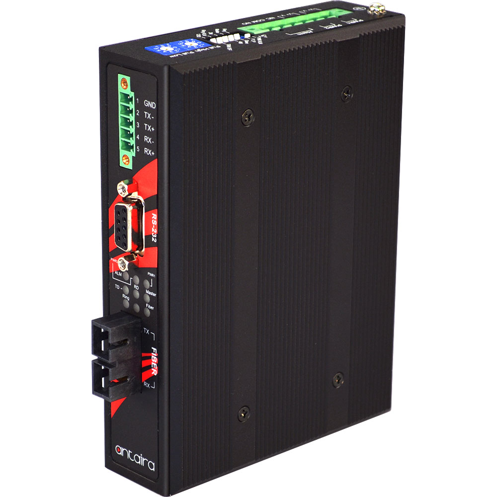 [STF-501C-CM02-T] Industrial RS-232/422/485 To Fiber Converter, 2.5KV Isolation, Multi-Mode 2KM, SC Connector, EOT (-40°C ~ 75°C)