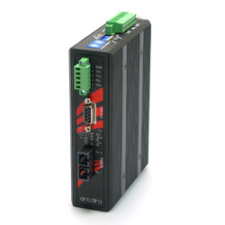 [STF-501C-TM02-T] Industrial RS-232/422/485 To Fiber Converter, 2.5KV Isolation, Multi-Mode 2KM, ST Connector, EOT (-40°C ~ 75°C)