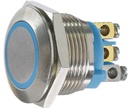 Vandaalikindel surunupp SPST-NO, valgustusega, 19.2mm ava, 0.05A 24V dc, sinine LED, IP67, IP69K