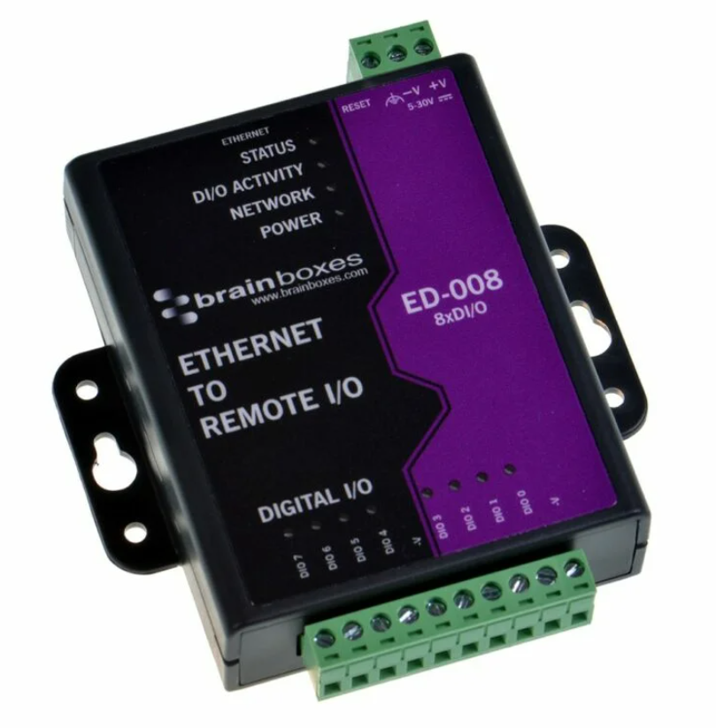 [ED-008] Ethernet to 8 Digital IO Ports, -10ºC to +60ºC, 5 VDC - 30 VDC