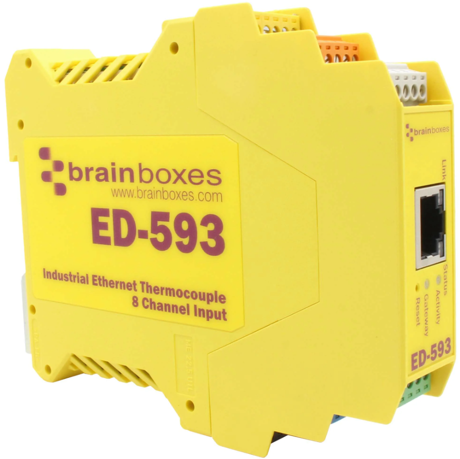 Ethernet I/O seade - 8 Channel Thermocouple Input, -40°C kuni +80°C, 5 VDC - 30 VDC