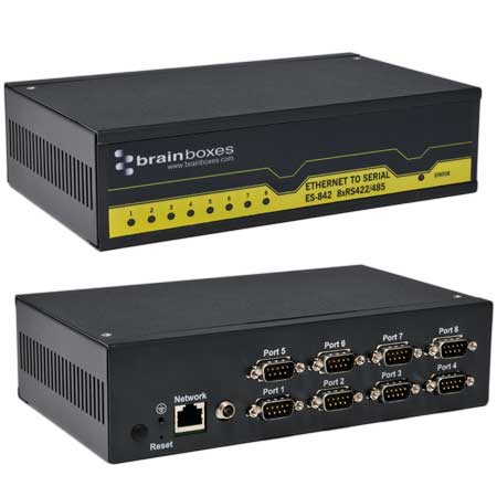 RS-422/485 server, 8 porti, -10ºC kuni +60ºC, 5 VDC - 30 VDC
