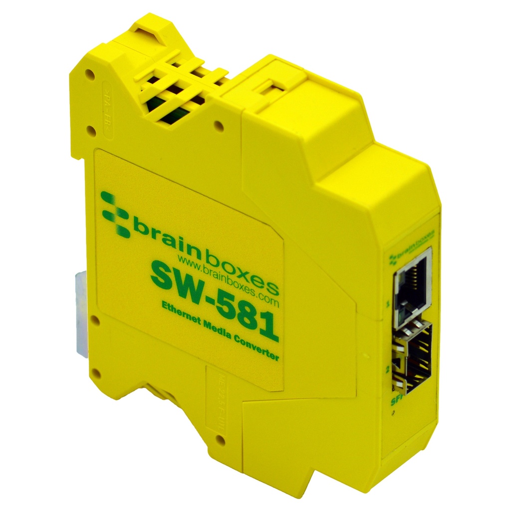 [SW-581] Tööstuslik konverter: 10/100/1000BaseT(X) , 1x 100/1000 SFP, -5 VDC - 30 VDC, -40°C kuni +80°C